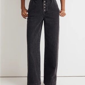 Madewell Charcoal Super Wide Leg Jeans